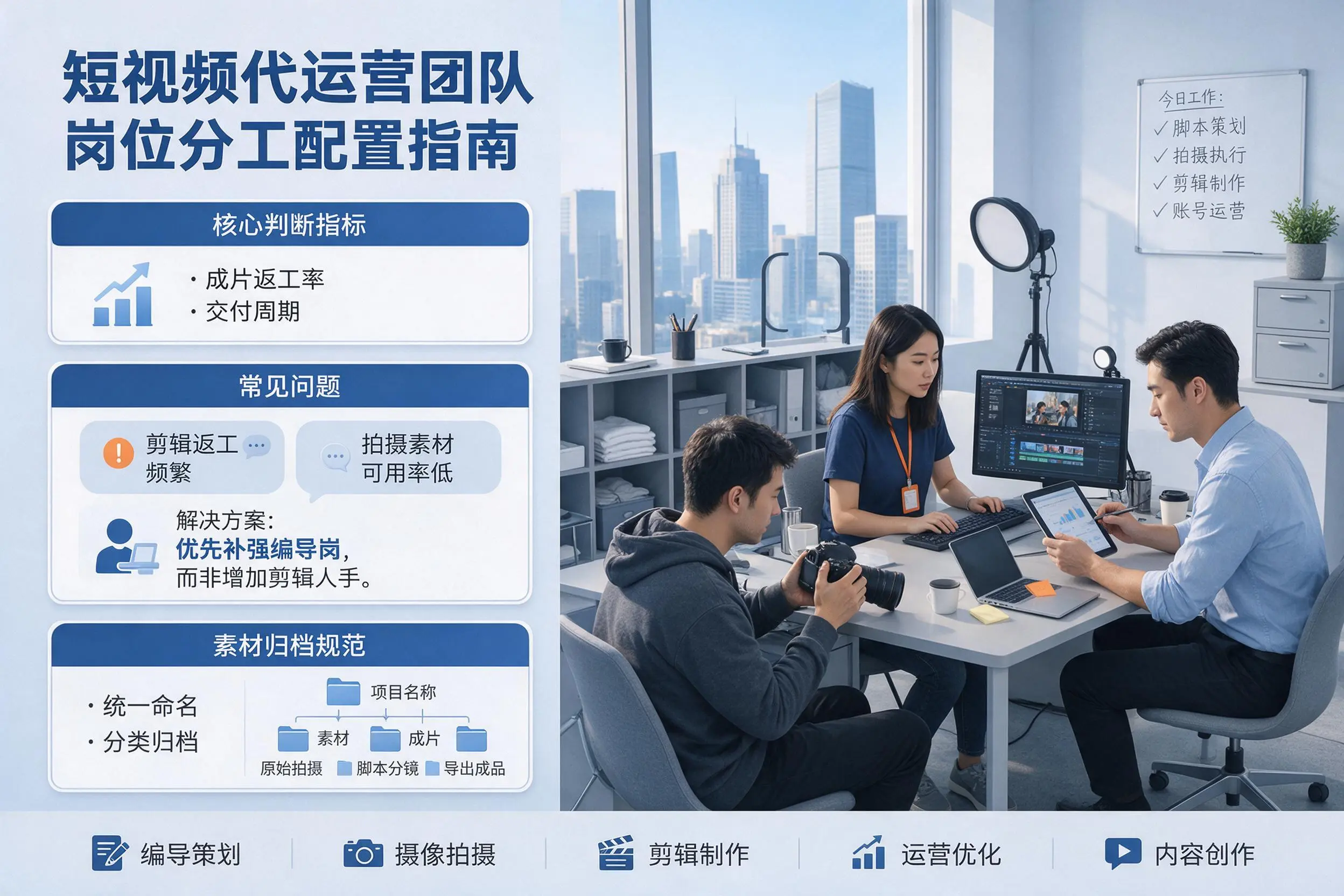 短视频代运营团队如何配置？茂名企业岗位分工科普说明
