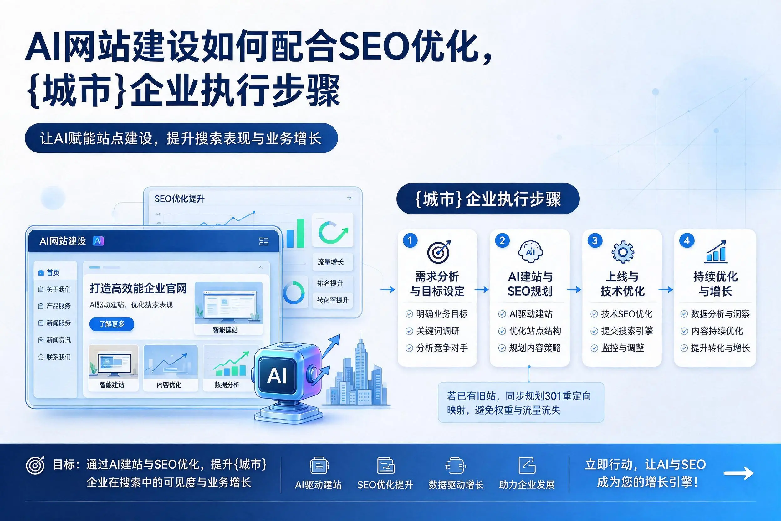 AI网站建设如何配合SEO优化,茂名企业执行步骤